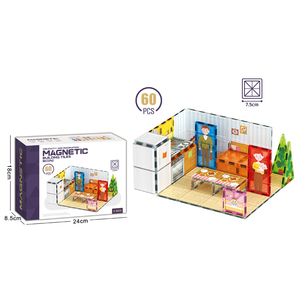 ELI TOYS Blocs de construction magnétiques en plastique 7,5 cm, lot de 50 pièces pour enfants - <span class=keywords><strong>Jouet</strong></span> d'assemblage DIY pour scènes d'intérieur/extérieur, salle de classe et <span class=keywords><strong>cuisine</strong></span> - Product Image 3