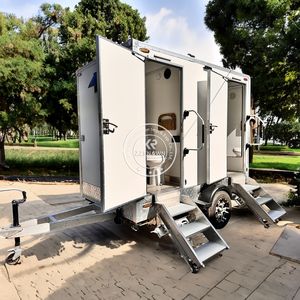 WC mobile design moderne, toilettes portables, remorque à double porte pour camping, sanitaires extérieurs préfabriqués - Product Image 6