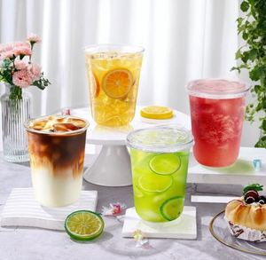 Vasos de Plástico PET de 89 mm Personalizados al por Mayor, de Pared Simple en Forma de U, con Tapa Transparente para Café, Té de Burbujas y Bebidas Frías - Product Image 3