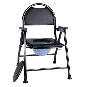 <b>Commode</b> Chair Foldable <b>Portable</b> Toilet Chair For Elderly Disabled Pregnant Women Hospital Use With Cushion And Bucket - Product Image 1