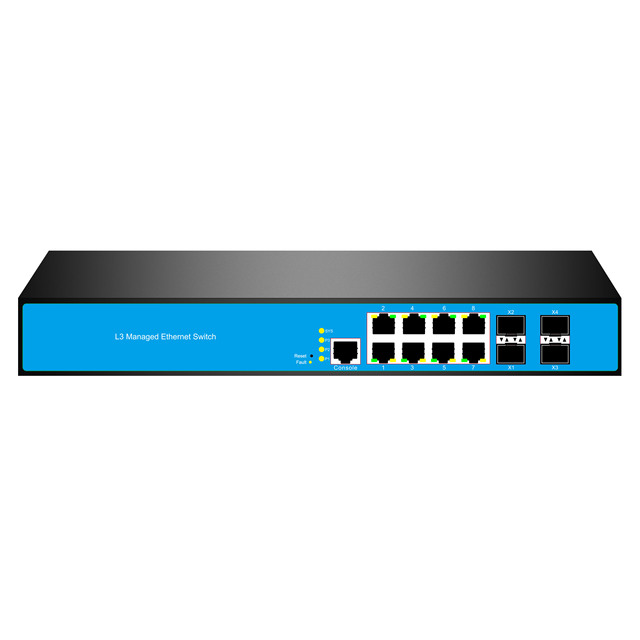 CF FIBERLINK 12-Port 8/PoE 4/10G SFP L3 Managed Network Switch 128Gbps Capacity QoS SNMP VLAN Functions for Use