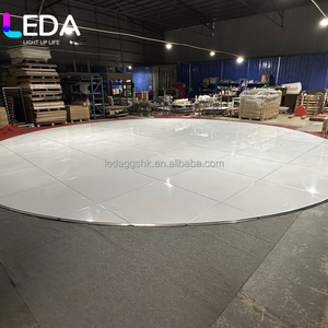 Piso de baile portátil modular entrelazado LEDA, redondo, blanco, para bodas, fiestas, banquetes y eventos. - Product Image 3