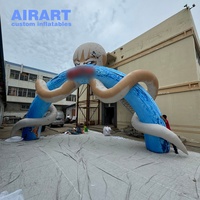 Ballon gonflable en forme d'octopus de 10 m de large sur le thème marin pour la décoration de fête de plage et de natation