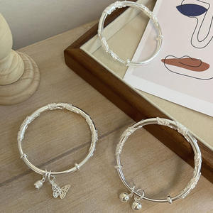 Flores como brocado sólido Push-pull pulsera mujer <span class=keywords><strong>estambre</strong></span> mariposa nicho temperamento alta gama ajustable pulsera todo-fósforo - Product Image 4