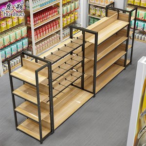 <span class=keywords><strong>Single</strong></span> <span class=keywords><strong>Side</strong></span> cửa hàng tạp hóa tường kệ cửa hàng bán lẻ hiển thị đứng Kệ siêu thị bằng gỗ Kệ - Product Image 3