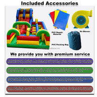 Parcours d'obstacles gonflable commercial extérieur personnalisé avec toboggan, château gonflable pour enfants, combo toboggan pour location d'événements et fêtes