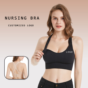 Personalizado tipo X espalda delantera abierta Fitness maternidad <span class=keywords><strong>embarazo</strong></span> Yoga deportes sin costuras lactancia sujetador ropa - Product Image 2