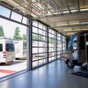 Télécommande moderne électrique automatique cadre en aluminium vue complète isolé double verre sectionnel porte de <span class=keywords><strong>garage</strong></span> pour les revendeurs - Product Image 5