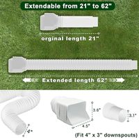 1 paquet d'extensions de descente de gouttière blanche, rallonge de gouttière pour le drainage des eaux de pluie flexible, tuyau d'extension de vidange vers le bas