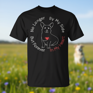 T-shirt commémoratif pour chien Pembroke Welsh Corgi, design en forme de cœur, noir, unisexe, taille adulte - Product Image 3