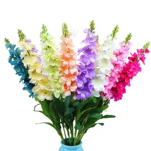 Sale Artificial Silk Flower Delphinium For Home Decoration Single Stem Violet Flowers
