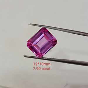 Zafiro rosa cultivado en laboratorio, corte esmeralda, piedra suelta de calidad premium, tamaño calibrado, piedra de zafiro rosa para la fabricación de joyas. - Product Image 4