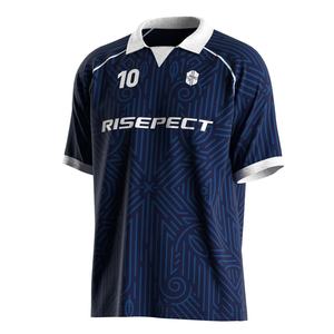 Maillot de football d'équipe avec col polo en V, tissu respirant et à séchage rapide pour les séances d'entraînement et les matchs décontractés - Product Image 1
