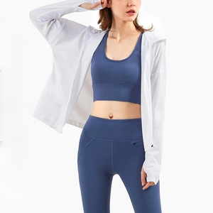 Chaqueta de fitness suave y transpirable sin planchado Sudadera con capucha de secado rápido con cremallera para Top de yoga informal y para correr - Product Image 4