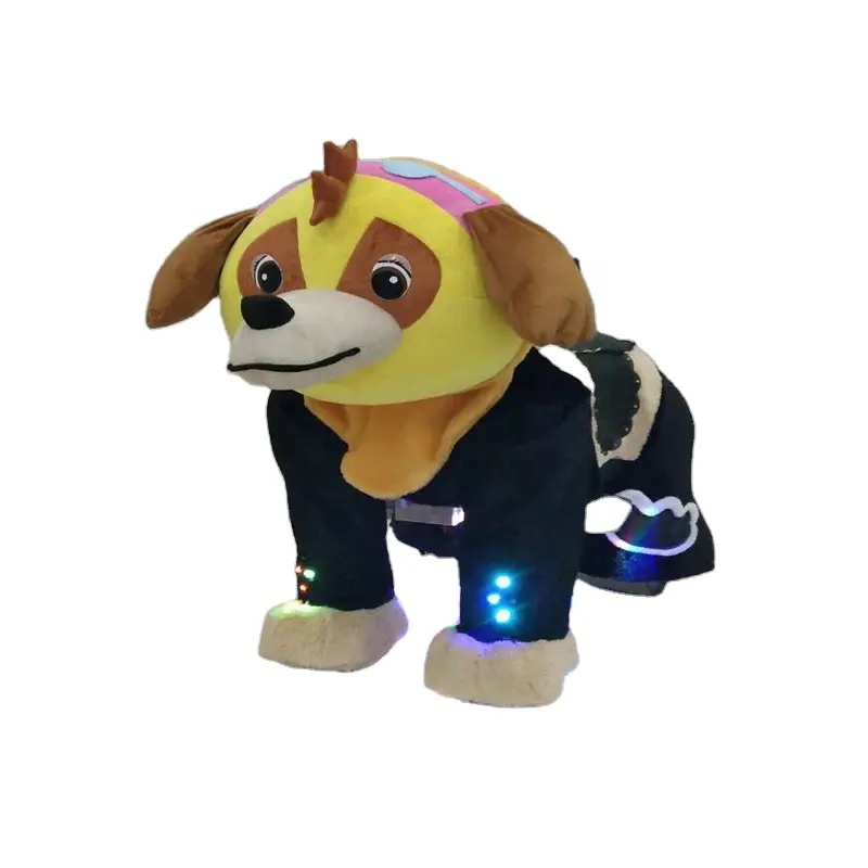 Coin operated lovely walking animal with LED light battery animal walking game machines for kids