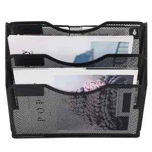 2024 China Hot Sale Silver 3 Pocket Wall File Holder Organizer Hanging Metal Magazine Rack