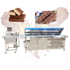 OCEAN Mini Automatic Chocolate Date Wafer 40 cm Snack Bar Coating Cooling Tunnel Supplier Chocolate Enrobe Line