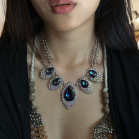 Kaimei-Collier Vintage en Forme de Diamant Étincelant avec Pendentif Goutte d'Eau, Bijoux de Luxe Haut de Gamme en Diamant Bleu, 2025