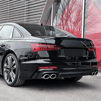 Diffuseur de pare-chocs arrière noir brillant avec embouts d'échappement quadruples pour Audi A6 S6 C8 2019-2025, lèvre de pare-chocs arrière, kits carrosserie