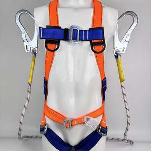 産業用フルボディハーネス安全帯、ロープランヤード付き落下防止、150kg耐荷重、送電線作業および登山作業用 - Product Image 1