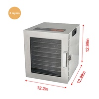 Commerciële RVS Voedseldehydrator, zware uitvoering, elektrische voedseldroger voor jerky en fruit
