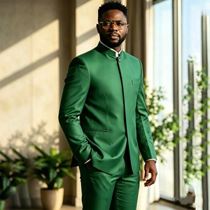 <span class=keywords><strong>Costume</strong></span> élégant kaki pour <span class=keywords><strong>homme</strong></span>, style indien, 2 pièces (veste et pantalon), simple boutonnage, haute qualité, idéal pour <span class=keywords><strong>mariage</strong></span> - Product Image 5