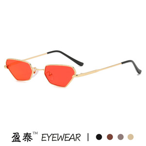 แว่นกันแดดทรงเหลี่ยม Yingtai Eyewear รุ่น Cat Eye กรอบโลหะ เลนส์สีเหลือง ป้องกันรังสียูวี 400 สำหรับทุกเพศ สไตล์สตรีท - Product Image 2