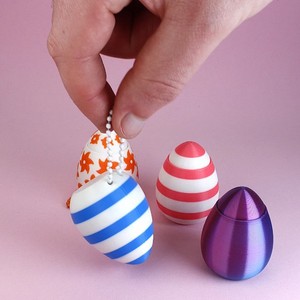 Porte-clés œuf de Pâques imprimé en 3D, pendentif anti-stress à presser, jouet pour les doigts, cadeau - Product Image 3