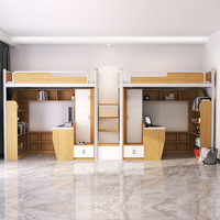 Combinaison de tables supérieure et inférieure au design métallique moderne, lit souple pour chambre à coucher, idéal pour étudiants, employés, dortoirs, usines, appartements