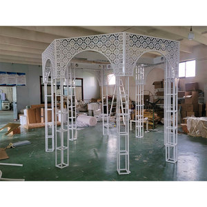 Suave calidad superior exquisito chuppah blanco Metal dosel arco banquete pabellón soporte Mandap telón de fondo boda evento Decoración - Product Image 3