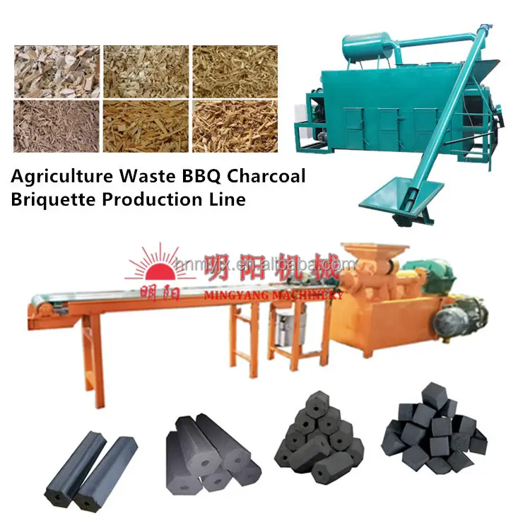 Usine de carbonisation d'enveloppe de riz de sciure de bois de biomasse continue 24 heures de fonctionnement pour la pyrogravure Biochar et la fabrication de charbon de bois de barbecue Equ