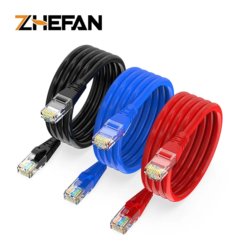 ZHEFAN Cat6 câble Lan extérieur cuivre prix 1m 3m Cat6 Rj45 Ethernet Lan Cat5e câble réseau Cat5e Utp cordon Cat6 câble de raccordement