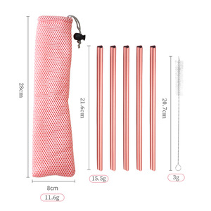 Paja de acero inoxidable 304, Pajita Rosa romántica en forma de corazón, bebida, té de la leche, fácil de limpiar con paja de regalo a mano, Día de San Valentín - Product Image 6