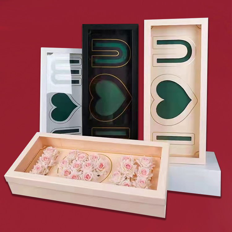 Wholesale luxury paper Mother<i></i>'s Day bouquet packaging box New Valentine<i></i>'s Day transparent flower gift box