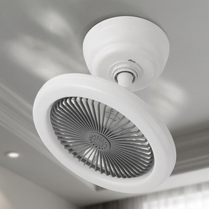 E003 New Minifan with Remote Control E27 Screw Fan Light <b>LED</b> White Light Dimming for Household Top Light 85-265V - Product Image 3