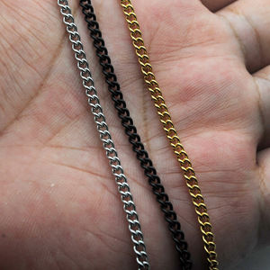 Collana a catena a catena in acciaio inox tono argento all'ingrosso 3.0mm - Product Image 2