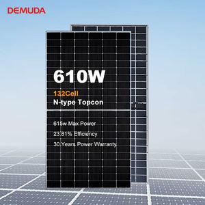 แผงโซลาร์เซลล์ DEMUDA N-Type Topcon 550W 590W 595W 600W 605W 610W โมโนคริสตัลไลน์แบบฮาล์ฟเซลล์สองหน้า - Product Image 1