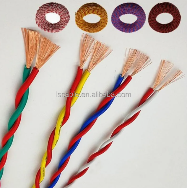 RVS-Twisted Pair 2 Core 0.75/1/1.5mm PVC Insulation Copper Power Cable Fireproof Electrical Low Voltage Cables