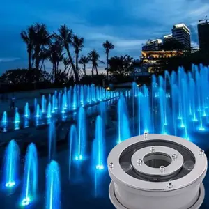 IP68 Lampu Penilaian Tahan Air Lampu Kolam Dmx Submersible Ss Led Jet Air Mini Air Mancur Cincin Nozel Lampu untuk Air Mancur Kecil