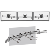 Support mural triple pour moniteur de 17 à 32 pouces, inclinable et pivotant à 360°, VESA 75x75/100x100, max 8 kg par bras, en alliage d'aluminium, en stock