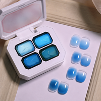 Gel Constructeur Solide 4 Couleurs, Imperméable et Longue Durée, Gel Dégradé 4-en-1 Populaire Sans Résidu, Idéal pour Usage en Salon