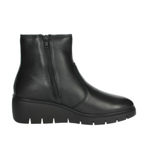 Stivaletti da donna moda termica 5cm con zeppa con chiusura Slip-On con chiusura in vera pelle nera per l'autunno inverno - Product Image 4