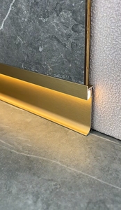 Profilés de plinthe en aluminium SDW140-R noirs à fixation murale pour barre LED, éclairage d'ambiance pour la maison, bande lumineuse moderne pour <span class=keywords><strong>appartement</strong></span> - Product Image 6