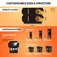 Emballage de boîte à sandwich Shawarma, logo personnalisé, conteneur alimentaire à emporter, boîte à emporter en carton avec couvercle