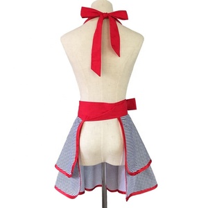 <span class=keywords><strong>Tablier</strong></span> en coton mignon avec nœud latéral à volants et point rond <span class=keywords><strong>blanc</strong></span>, <span class=keywords><strong>tablier</strong></span> de cuisine pour femmes avec poches - Product Image 5