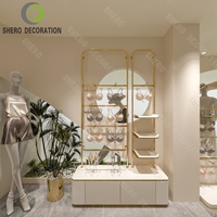 Estante de ropa de exhibición de tienda de lujo moderno, tienda de lencería MDF de hierro de acero, diseño de interiores, ropa interior, tiendas, muebles de exhibición