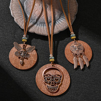 Collar de Aleación de Halloween Estilo Occidental, con Colgante Largo Único de Calavera Gótica de la Serie Oscura Dramática y Cadena de Bambú, Accesorio