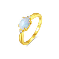 Bague en argent sterling 925 style rétro avec opale, très tendance pour femmes