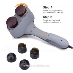 Martillo de masaje eléctrico de doble cabeza LUYAO con calor infrarrojo | Masajeador corporal de mano para alivio de tejidos profundos y relajación muscular - Product Image 5