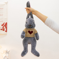 Peluche de lapin de Pâques en gros, lapin à longues oreilles en peluche avec un matériau doux, cadeau mignon pour enfants